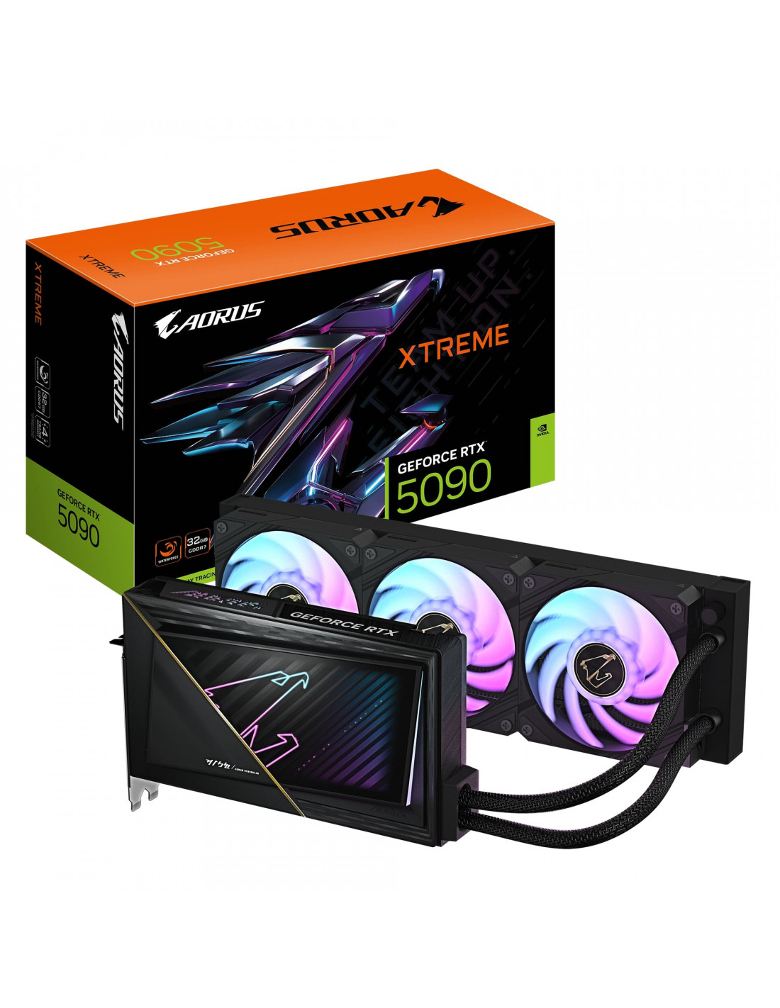 Placa Gráfica Gigabyte RTX5090 Aorus Xtreme WForce 32GB GDDR7, PCIe 5.0, WATERFORCE, RGB