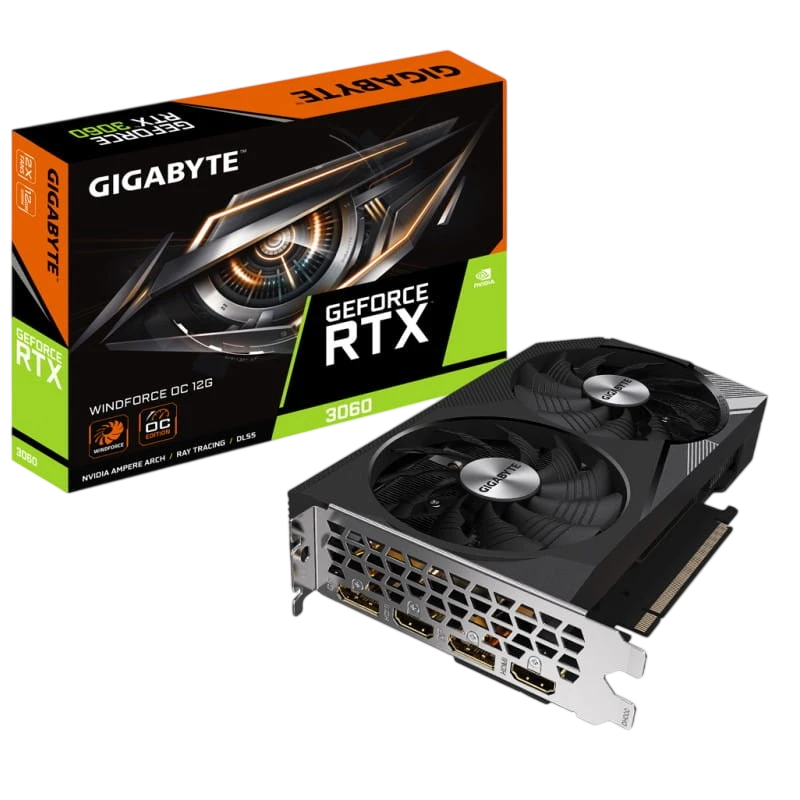 Placa Gráfica GIGABYTE VGA RTX 3060 OC 12GB WINDFORCE GDDR6 2HDMI 2DP