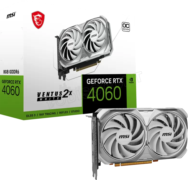 Placa Gráfica MSI GEFORCE RTX 4060 VENTUS 2X WHITE 8G OC