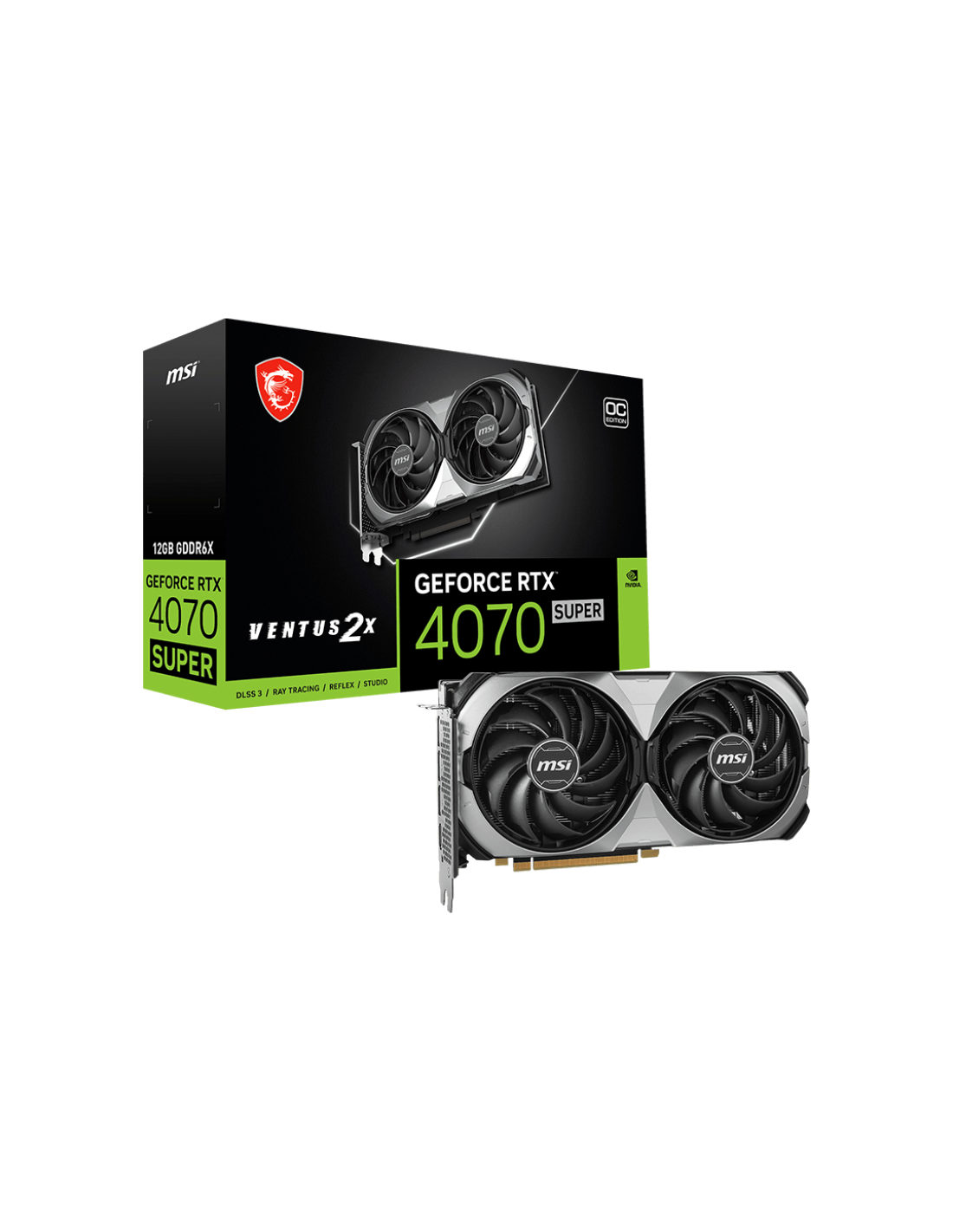 Placa Gráfica MSI GeForce RTX 4070 Super Ventus 12G 2X OC