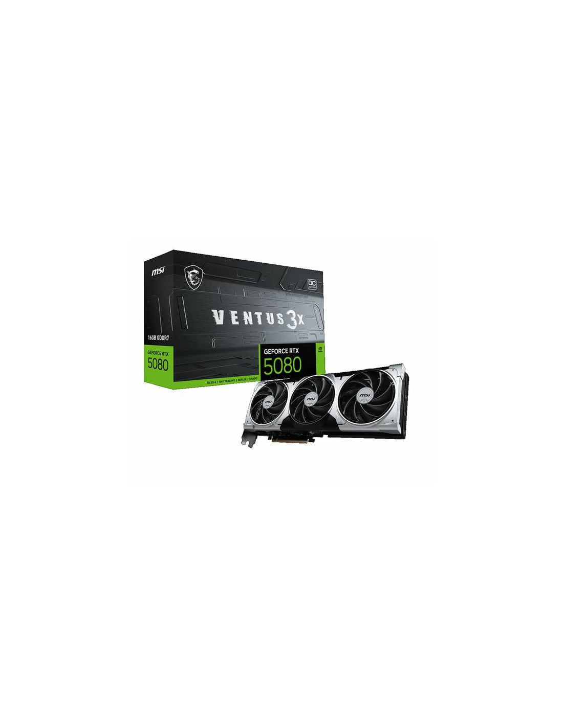 Placa Gráfica MSI GeForce RTX 5080 Ventus 3X OC 16GB GDDR7, 2655 MHz e 3x Ventoinhas