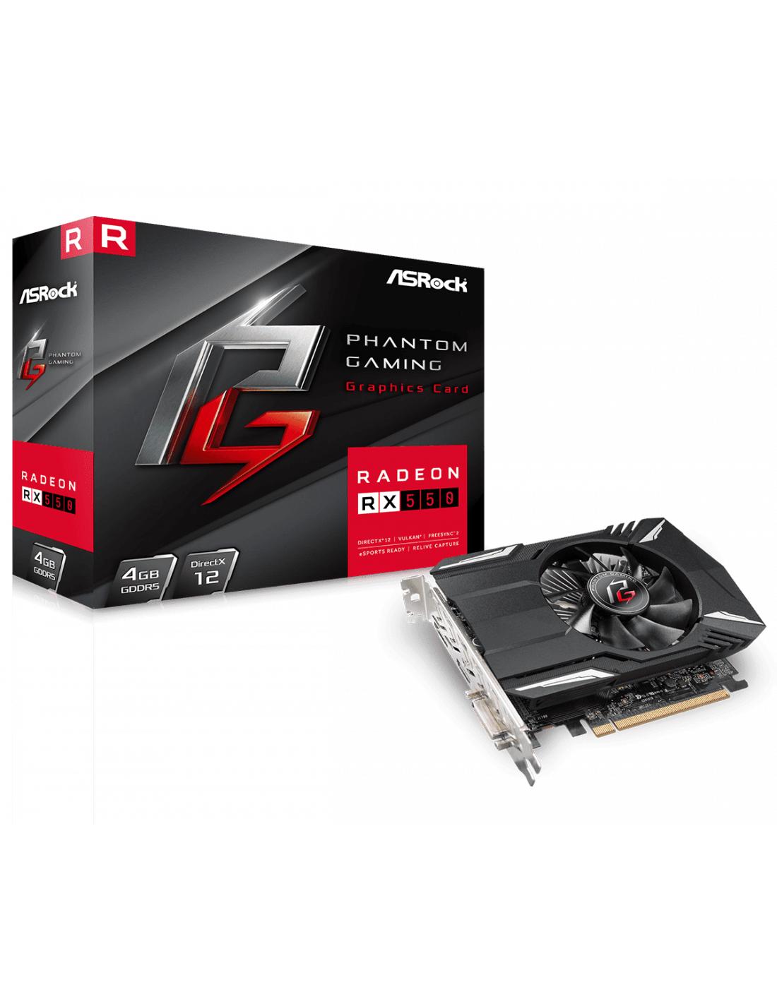 Placa Gráfica PCIe 4GB AsRock PHANTOM G R RX550 4G