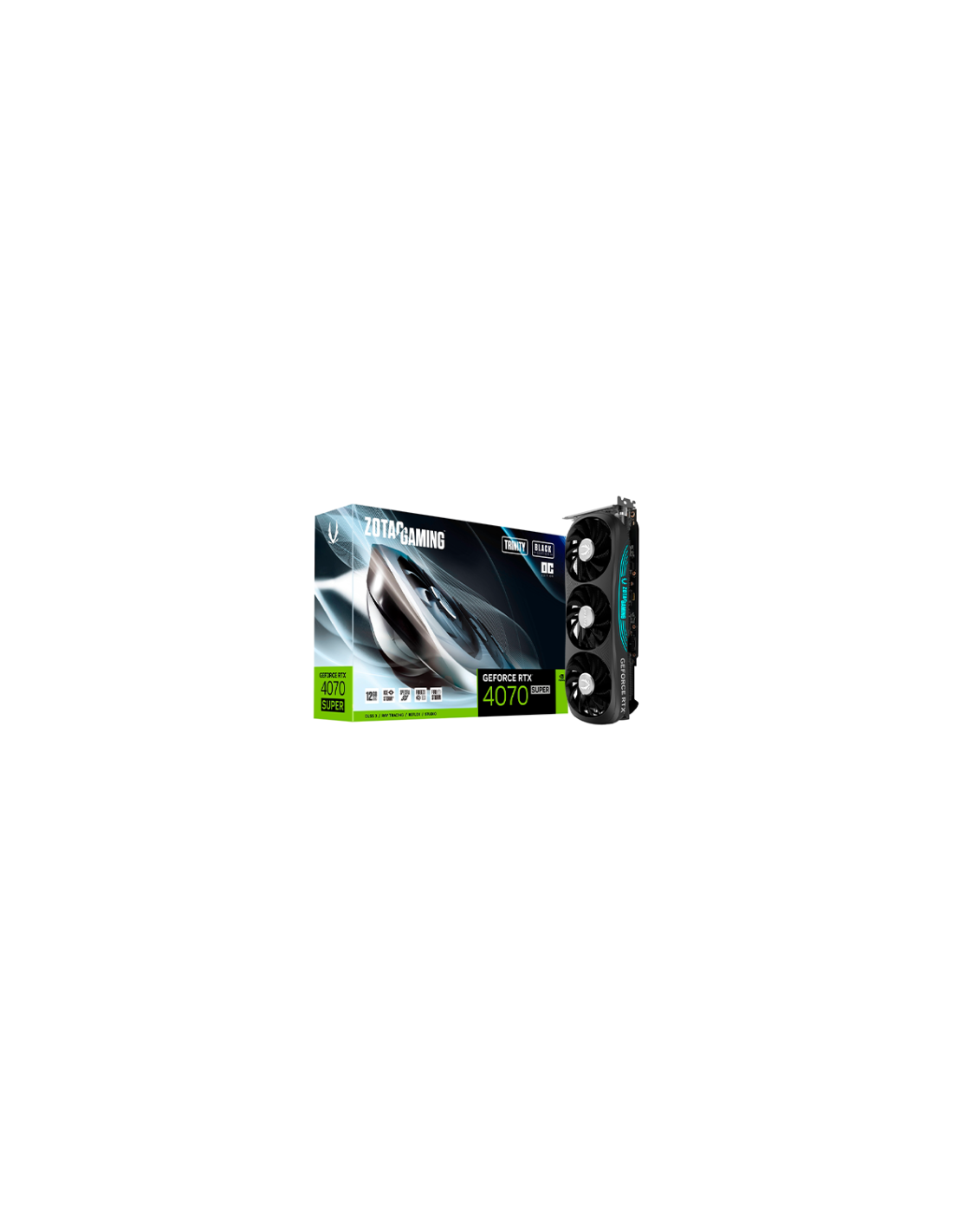 Placa Gráfica ZOTAC RTX 4070 Super Trinity OC Black Edition 12GB - ZT-D40720J-10P