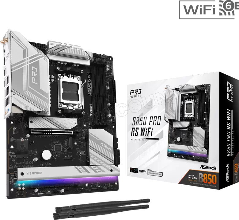 Placa-mãe ASRock B850 Pro RS WiFi: AMD B850, AM5, DDR5, 256GB