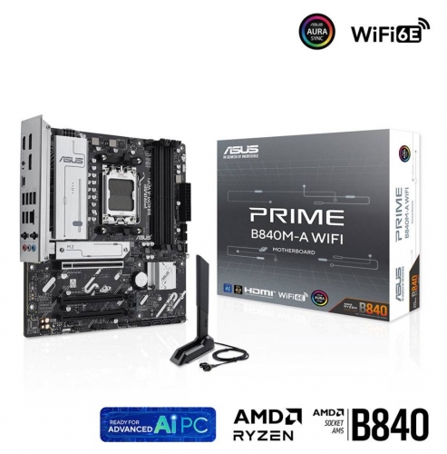 Placa-mãe Asus PRIME B840M-A WIFI soquete AM5 / Micro ATX