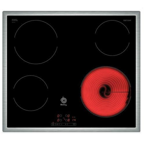 Placa Vitroceramica Moldura Inox BALAY 3EB720XR Encastre 6600W 4 Zonas 60Cm