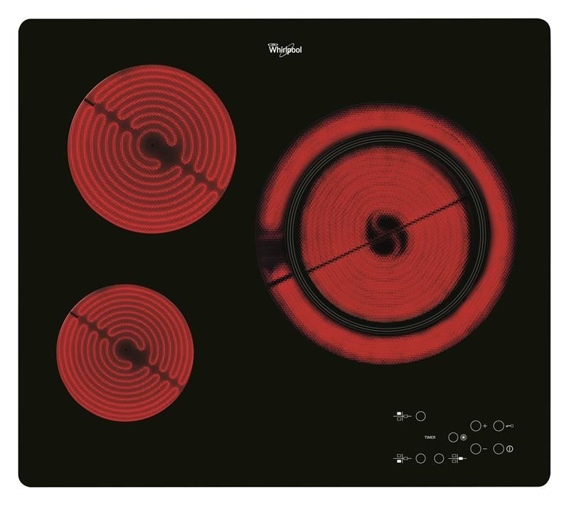 Placa Vitroceramica Biselada Frontal Whirlpool AKT 807/BF Encastrar 6200W 3 Zonas 60Cm