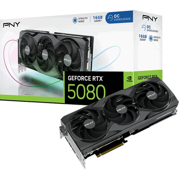 PNY GeForce RTX 5080 Triple Fan OC - 16GB GDDR7 RAM - Grafikkarte