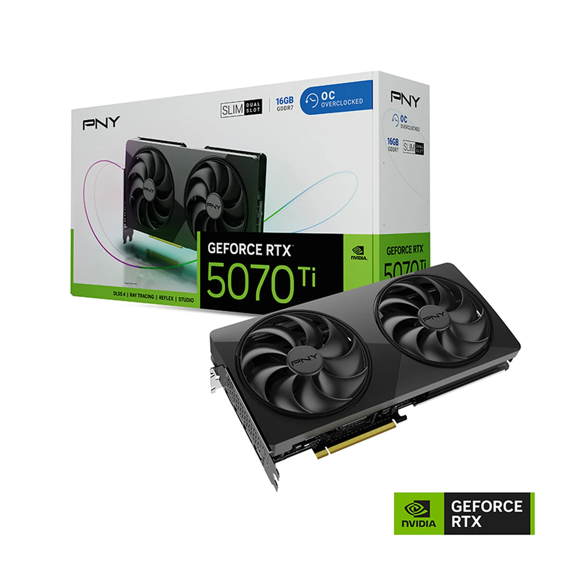 PNY RTX5070 Ti SLIM OC DUAL FAN    16GB GDDR7 3xDP,1xHDMI