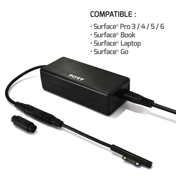 Transformador Port Designs para Microsoft Surface 60W - Preto