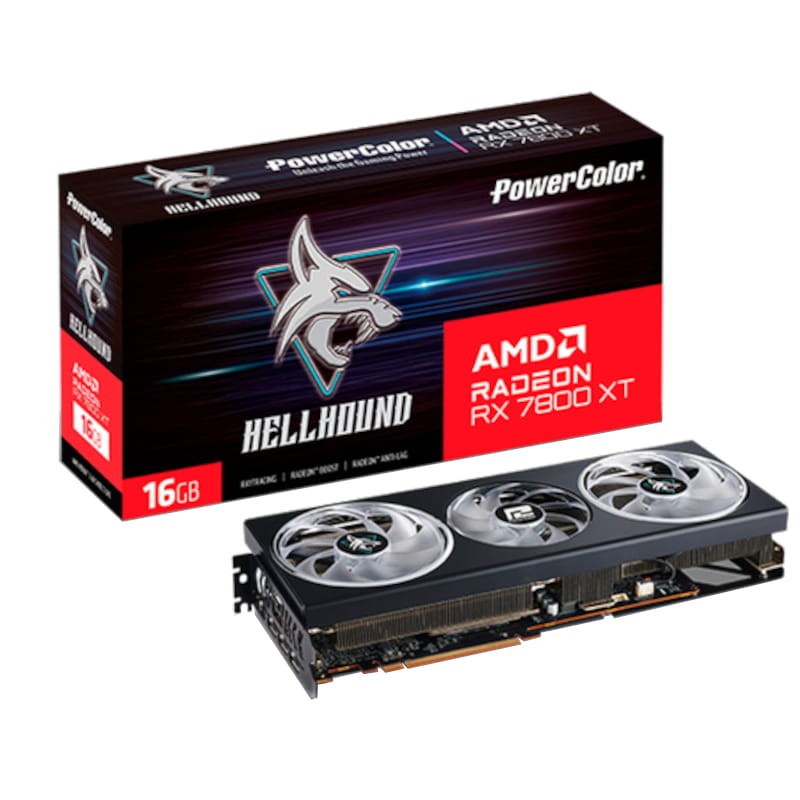 PowerColor Hellhound Radeon RX 7800 XT 16GB-L/OC GDDR6 Preto