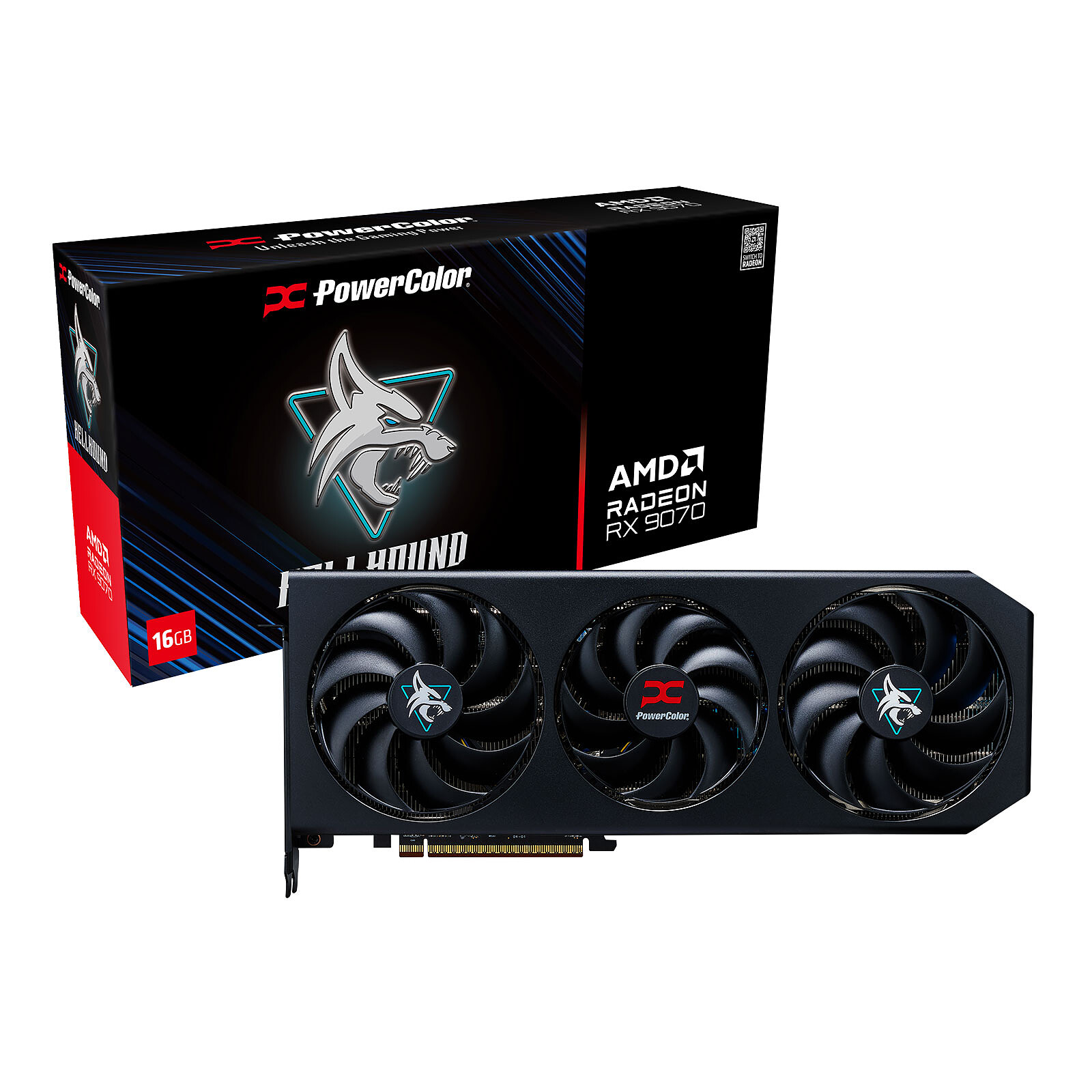 PowerColor Radeon RX 9070 Hellhound OC - 16GB GDDR6 RAM - Grafikkarte