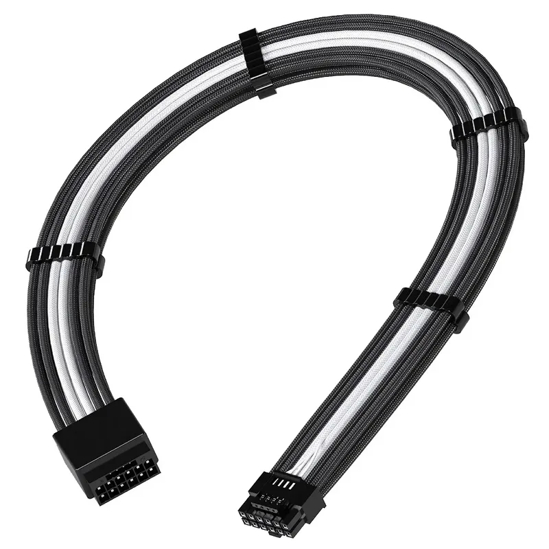 Prolunga GPU PCIe 5.0 da 16Pin (12+4) 12VHPWR a 16Pin - Nero/Bianco