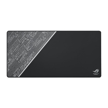 ROG Sheath BLK LTD with extra-large, gaming-optimized cloth surface, anti-fraying stitched frame, and non-slip rubber base