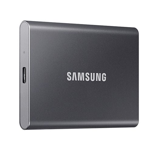 Samsung T7 MU-PC1T0T - SSD - encriptado - 1 TB - externa (portátil) - USB 3.2 Gen 2 (USB C conector) - 256-bits AES - cinzento titã