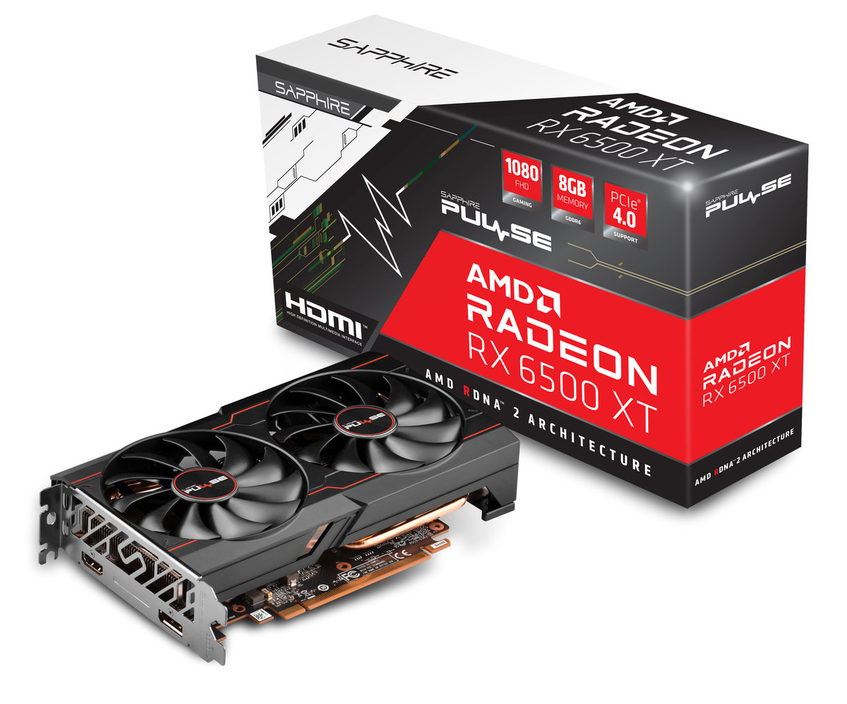 Sapphire Radeon RX 6500 XT - 8GB GDDR6 RAM - Grafikkarte