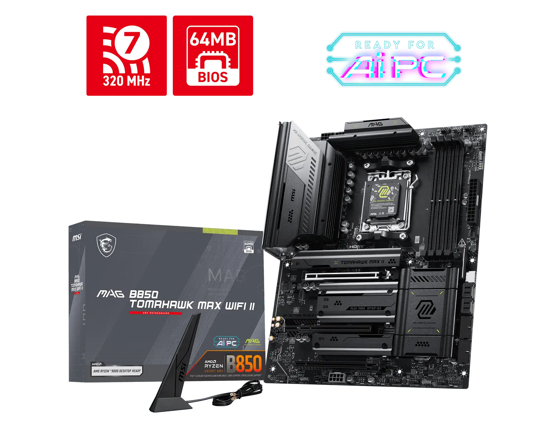 Scheda Madre MSI MAG B850 TOMAHAWK MAX WIFI II – Socket AM5 DDR5 ATX