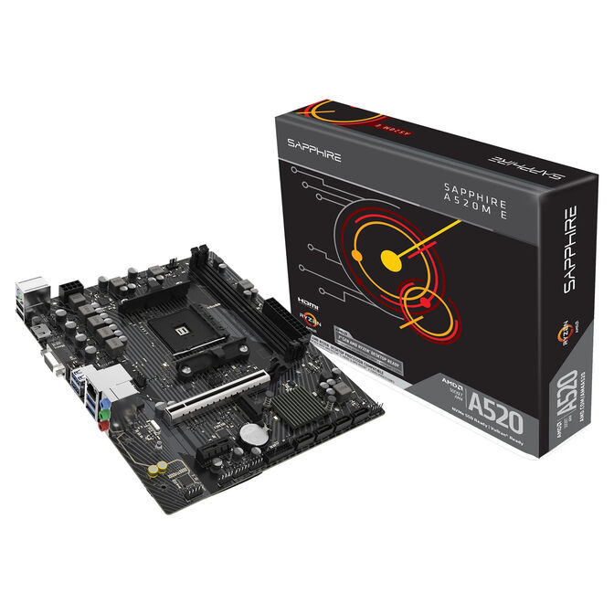 Scheda Madre Sapphire A520M-E – Chipset AMD A520, Socket AM4, mATX