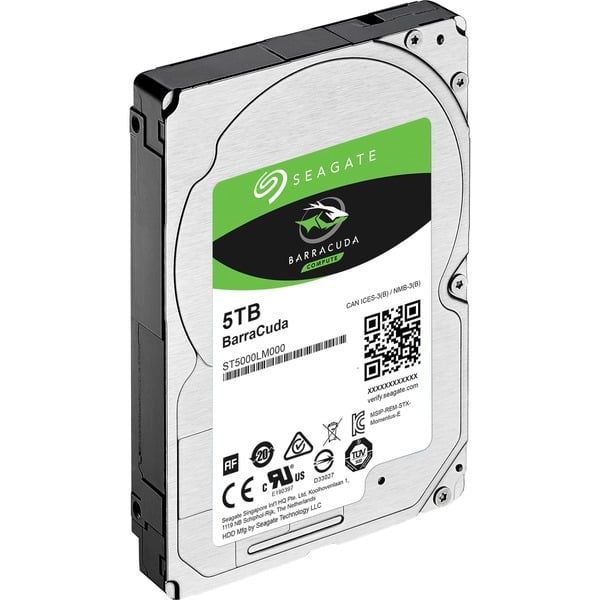 Seagate Guardian BarraCuda ST5000LM000 - Disco rígido - 5 TB - interna - 2.5" - SATA 6Gb/s - 5400 rpm - buffer: 128 MB
