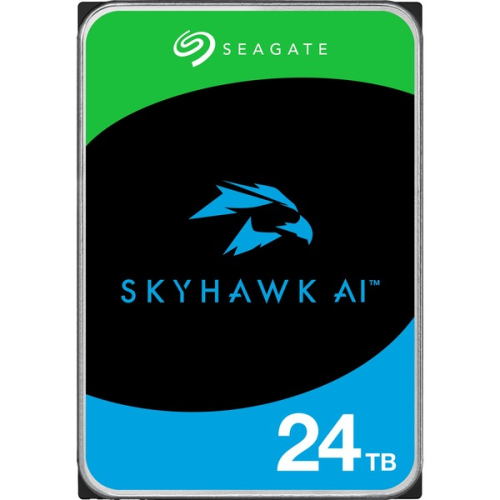 Seagate SkyHawk AI ST24000VE002 - Disco rígido - 24 TB - interna - 3.5" - SATA 6Gb/s - buffer: 512 MB - com 3 anos de Recuperação de dados Seagate Rescue