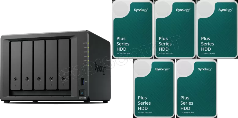 Serveur NAS Synology DiskStation DS1525+ - 80To (5x16To) HDD Plus
