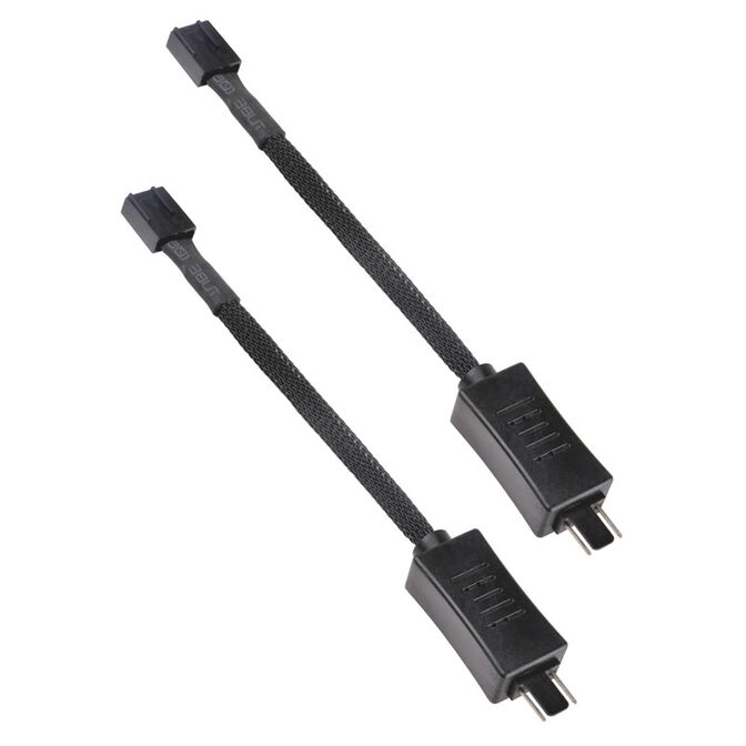 Silverstone Cavo Riduzione Velocità 4-Pin PWM, sleeved Nero, Kit x2 - 100 mm