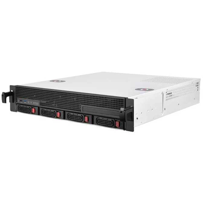 Silverstone RM21-304 2U Rack-Gehäuse Micro ATX ohne Netzteil Schwarz, Silber