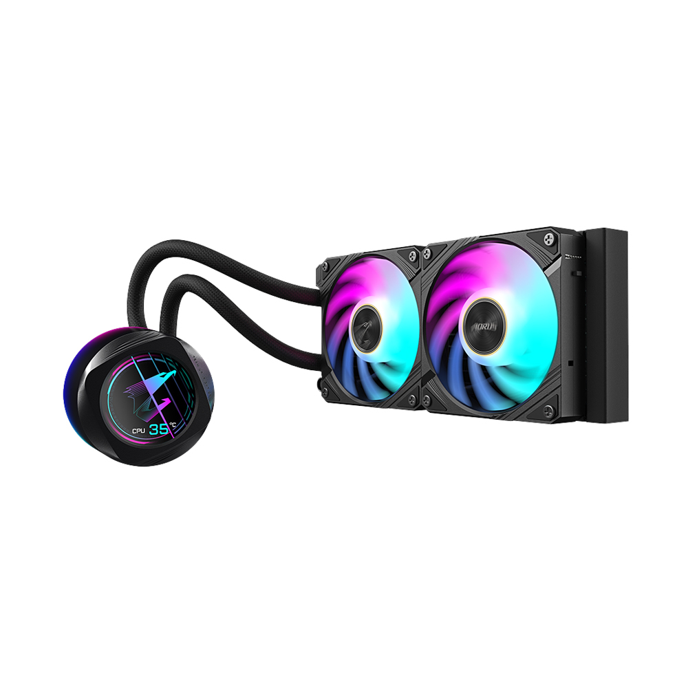 Sistema de Refrigeração Líquida Gigabyte Aorus Waterforce X II 240 - 2 Ventiladores ARGB 120mm, LCD, Compatível com Int(...)