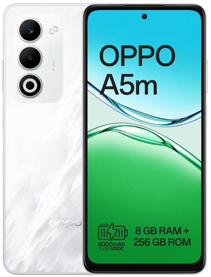 Smartphone Oppo A5M 8GB/ 256GB/ 6,67'/ Branco Neblina