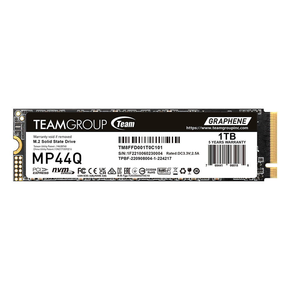 SSD M.2 PCIe 4.0 NVMe Team Group 2TB MP44Q - 7400R/6500W c/dissip Grafeno