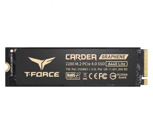 SSD M.2 PCIe 4.0 NVMe Team Group 2TB T-FORCE A440 LITE-7400R/6400W c/dissip Grafeno