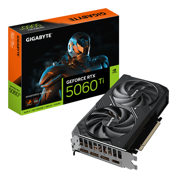 Tarjeta Gráfica GIGABYTE GeForce RTX 5060 Ti 8GB GDDR7 Negro