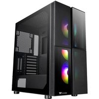 Thermaltake CA-1W1-00M1WN-01 Midi-Tower PC-Gehäuse Schwarz 3 Vorinstallierte LED Lüfter, LCS Kompat