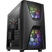 Thermaltake Commander C34 TG Midi-Tower PC-Gehäuse, Gaming-Gehäuse Schwarz 2 Vorinstallierte LED L