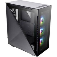 Thermaltake Divider 500 TG ARGB Midi-Tower PC-Gehäuse Schwarz 3 Vorinstallierte LED Lüfter, 1 vorin