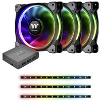 Thermaltake Riing Plus 12 RGB Kit PC-Gehäuse-Lüfter Schwarz, RGB (B x H x T) 120 x 120 x 25 mm inkl