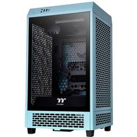 Thermaltake The Tower 200 Mini-Tower PC-Gehäuse Türkis 2 vorinstallierte Lüfter, Seitenfenster, St