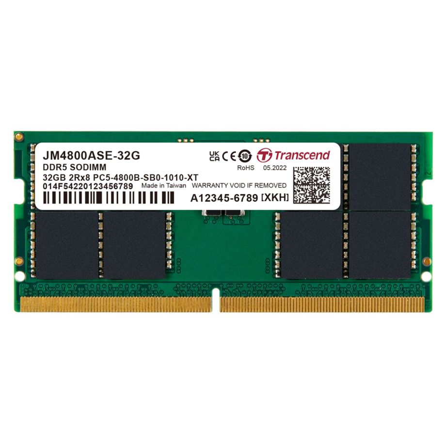 Transcend SO-DIMM 32GB JetRam DDR5 4800MHz 1Rx8 2Gx8 CL40 1.1V
