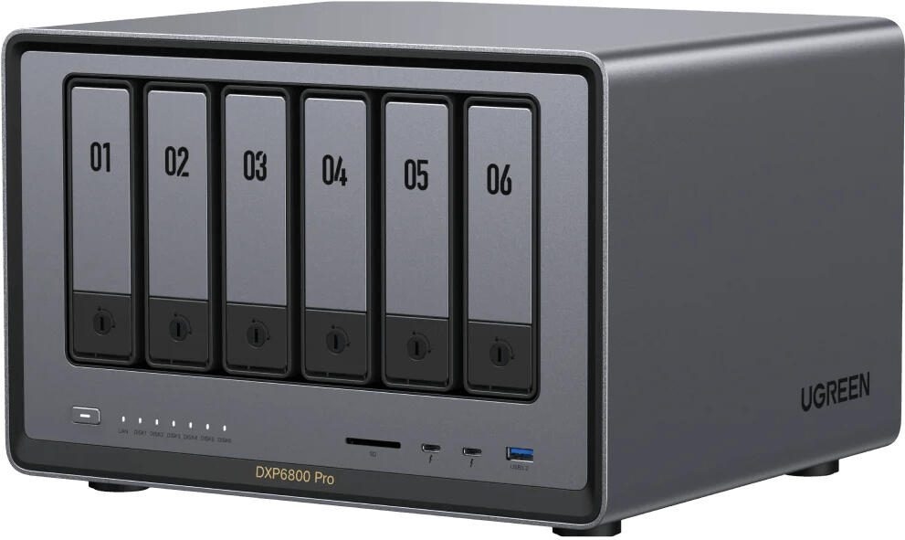 Ugreen NASync DXP6800 Pro NAS-Server 6-Bay Intel Core i5-1235U 8 GB RAM 128 GB Schwarz