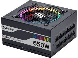 UNYKA FONTE ALIMENTAÇÃO 650W GAMING ATILIUS RGB FULL MODULAR BLACK