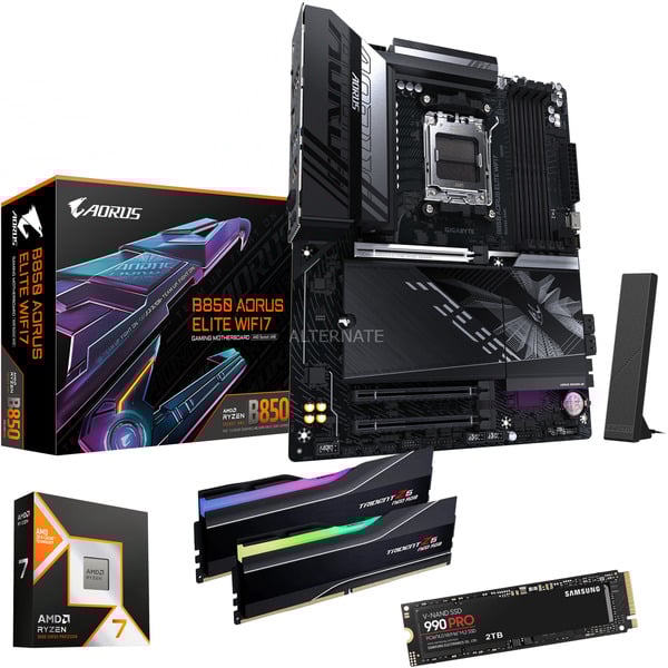 Upgrade Kit B850 AORUS ELITE WIFI7 + Ryzen 7 9800X3D + 64 GB + 2 TB SSD