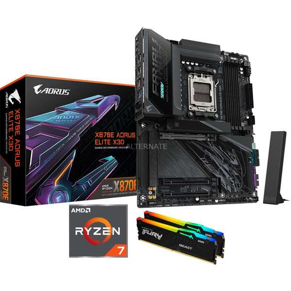 Upgrade Kit X870E AORUS ELITE X3D + Ryzen 7 9800X3D + 32 GB