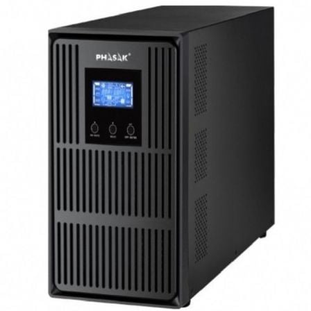 UPS PHASAK 1000 VA ONLINE LCD 1000VA-900W 3 SALIDAS FORMATO TORRE