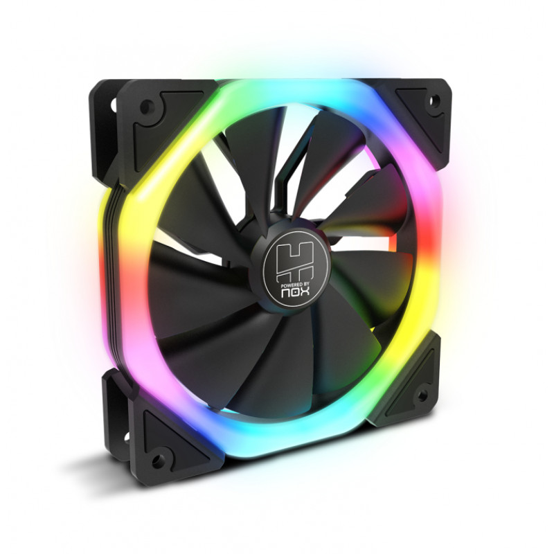 VENTILADOR 120X120 NOX HUMMER S-FAN ARGB RAINBOW VENT 120X120 NOX HUMMER S-FAN ARGB RAINBOW DOBLE ANILLO COMPATIBLE OMEGA,ALPHA,TGM Y FUSION S NXHUMMERSFAN