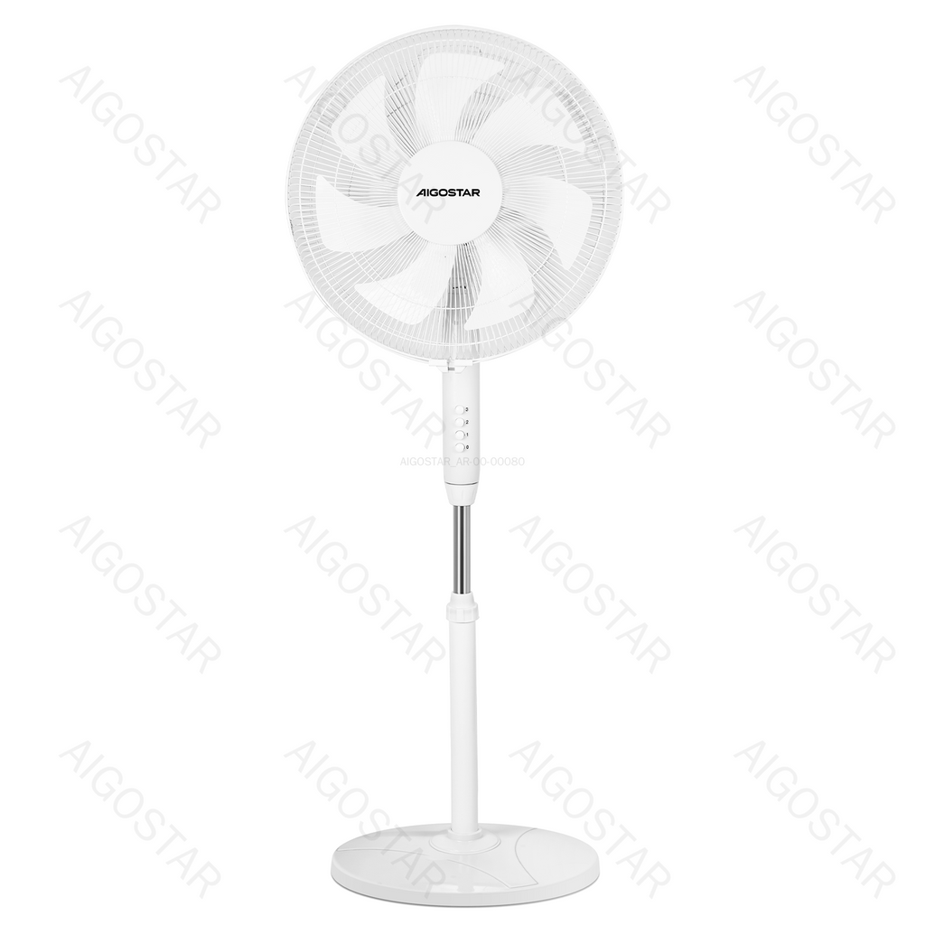VENTILADOR DE PÉ, 16 POLEGADAS, 7 PÁS, 3 VELOCIDADES, BRANCO
