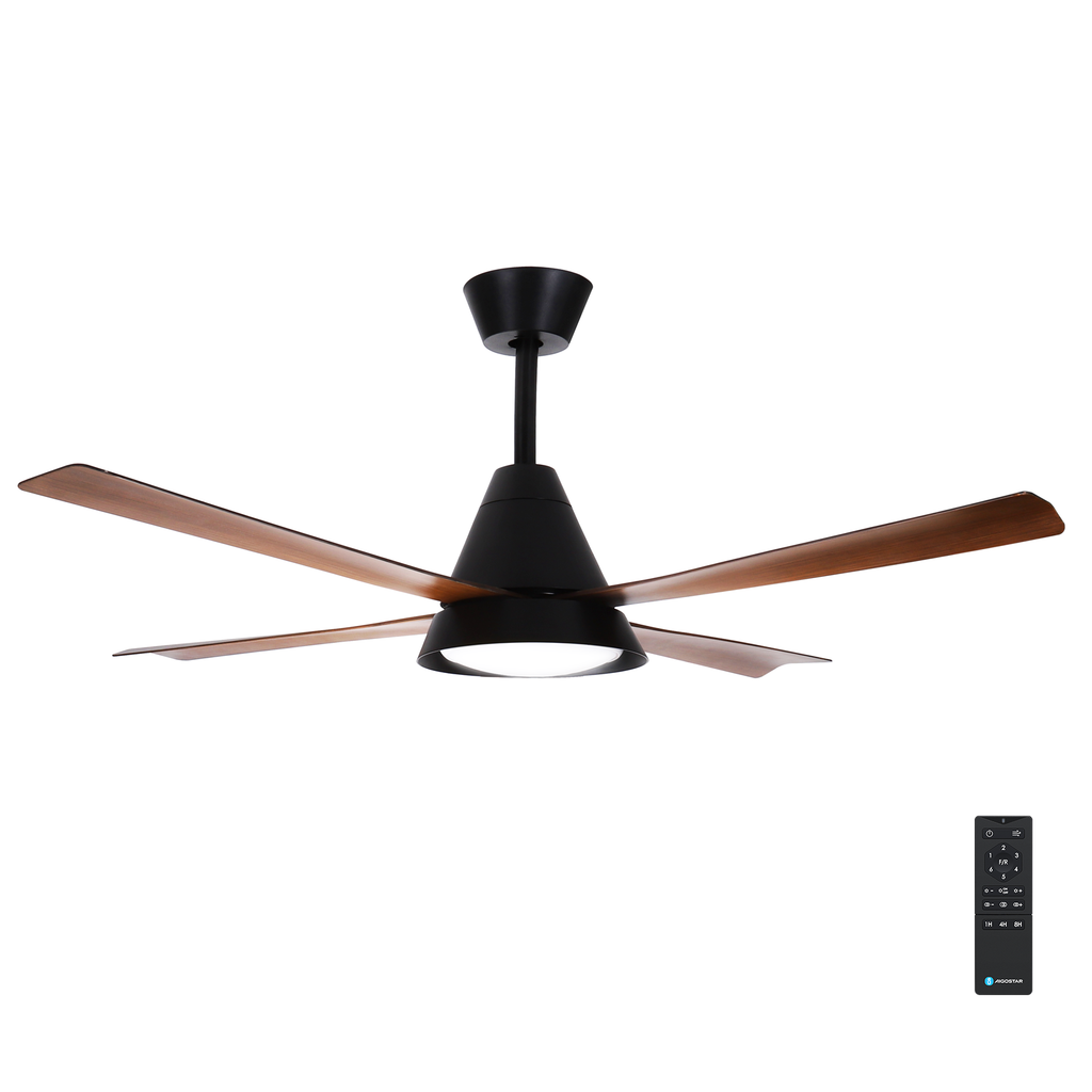 VENTILADOR DE TETO COM LUZ, 52 POLEGADAS, 4 LÂMINAS, 6 VELOCIDADE
