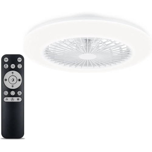 Ventilador de teto Philips Amigo Flat Fan com luz LED IR RD até 6500K - Hélices integradas - 20W de potência + 42W de potência - Brilhante - Comando à