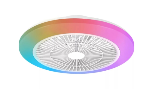 Ventilador de teto Philips Amigo Flat Fan com iluminação LED RGB até 6500K - Hélices integradas - 20W de potência + 40W de potência - Comando - Branco