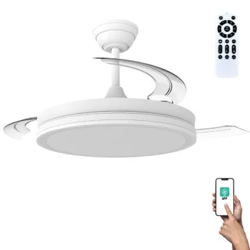 Ventilador de teto retrátil Crystal Night Evo 60W com aplicativo