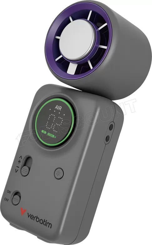 Ventilateur à main sur batterie Verbatim Cool'n'Go Ice Touch Mini (Violet/Gris)